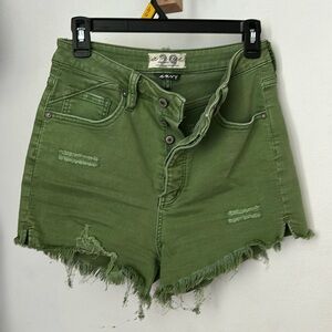 High waisted We The Free Free People curvy CRVY stretch army green cutoffs